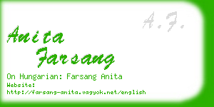 anita farsang business card